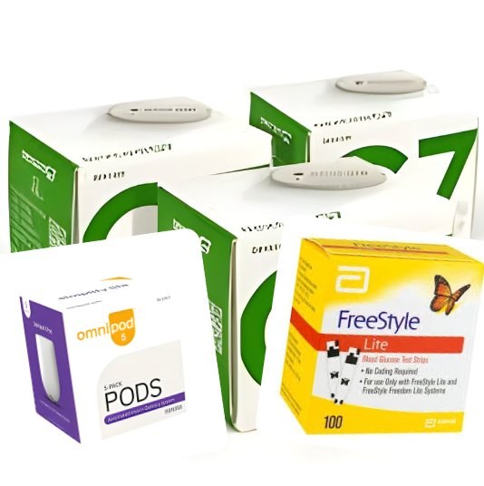 Mixed diabetic supplies